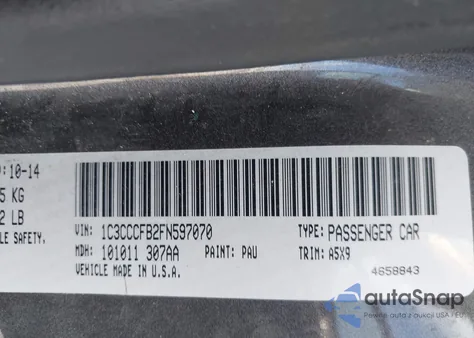 2015 Chrysler 200 Lx from USA, damaged, VIN 1C3CCCFB2FN597070
